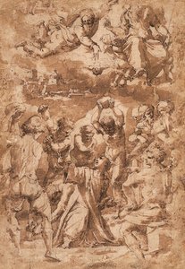 Steiningen av St. Stefan, med treenigheten over av Giorgio Vasari