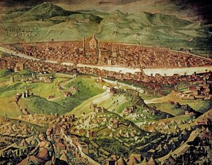Utsikt over Firenze (freske) av Giorgio Vasari