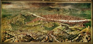 Utsikt over Firenze. Freske … (freske) av Giorgio Vasari