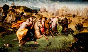 Crossing the Tiber (maleri) av Giorgio di (1500 1559) Giovanni