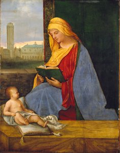 Jomfruen og barnet med utsikt over Venezia The Tallard Madonna, tidlig på 1500-tallet av Giorgione