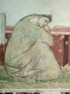 Åpenbaring av St Francis til St Anthony, av Giotto (1267-1337), fresco, detalj, basilikaen Santa Croce, Bardi Chapel, Firenze, 1325-1330 av Giotto (c.1266-1337)