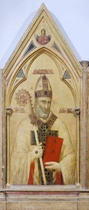 St Nicholas of Bari, detalj fra Badia Polyptych, ca 1300, av Giotto (1267-1337), tempera på panel, 91x334 cm av Giotto (c.1266 1337)