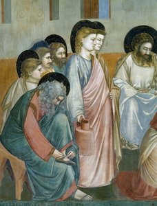 Fotvask, Detalj fra Life and Passion of Christ, av Giotto av Giotto (c.1266-1337)