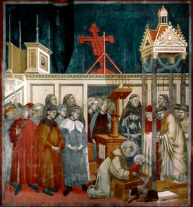 Historien til Saint Francois av Assisi: "Miraklet med barnehagen i Greccio" Saint Francois opprettet den første barnehagen i Greccio nær Rieti i 1223. Fresco av Giotto di Bondone (1267-1337). 1296-1299 søn. 270x230 cm øvre basilika av Saint Francis of Assi
