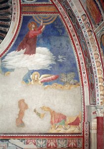 Det nye testamentets historie: Kristi himmelfart - Fresco av Giotto (c.1266-1337)