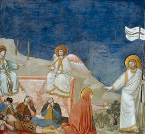Kristi oppstandelse, detalj fra Kristi liv og lidenskap, av Giotto
