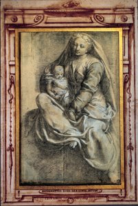 Virgin and Child Lavis av Giovanni Antonio Dosi (1533-1610) 1500-tallets søn. 0,43x0,28 m Paris, Louvre-museet av Giovanantonio Dosio