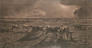 Kveld (Beite, Alla stanga) av Giovanni Segantini