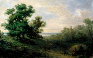 Landskap, av Giovanni Carnovali eller Carnevali kjent som Piccio (1804-1873)