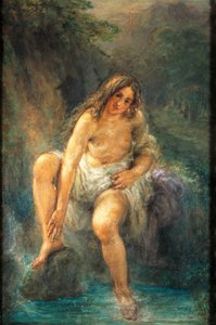 The bather, av Giovanni Carnovali kjent som The Piccio (1804-1873)
