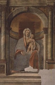 Madonna og barn (fresco) av Giovanni Buonconsiglio