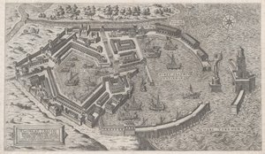Mirror of Roman Magnificence: Port of Roma, 1581., 1581. av Giovanni Ambrogio Brambilla