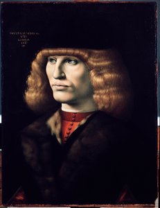 Portrett av ung mann, ca 1495 (olje på tre) av Giovanni Ambrogio de Predis
