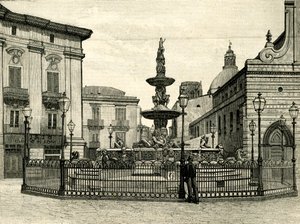 The Fountain of Orion, av Giovanni Angelo Montorsoli (ca 1506-1563), Piazza Duomo, Messina, Sicilia, Italia av Giovanni Angelo Montorsoli