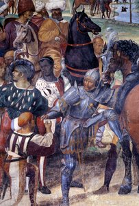 Hvordan Benedict spår ødeleggelsen av Monte Cassino (St. Benedict forutsier ødeleggelsen av Monte Cassino) Detalj - freske av klosteret laget av Antonio Bazzi dit il Sodoma (1477 - 1549) som forteller om livet til Saint Benedict of Nursie (480 - 567) fou
