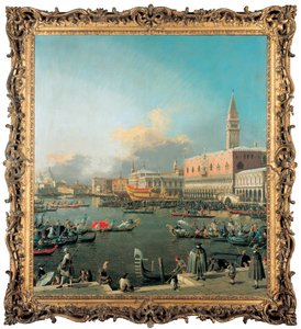 Bucintoro på Molo, Venezia, på Kristi Himmelfartsdag av Giovanni Antonio Canal