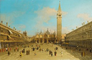 Piazza San Marco, Venezia, med utsikt mot øst, av Giovanni Antonio Canal