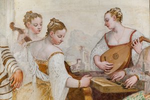 Hofdamer, detalj av The Concert, Main Hall, ca. 1570 (fresco)