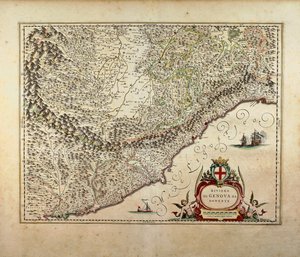 Kart over Western Liguria-regionen, av Giovanni Antonio Magini av Giovanni Antonio Magini