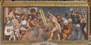 Central Aave, Second South Span, Jesus faller under korset, Il Pordenone av Giovanni Antonio Pordenone