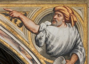 Central Nave, Plume Second Span South, IL Pordenone 1520, Bust with Prophet av Giovanni Antonio Pordenone
