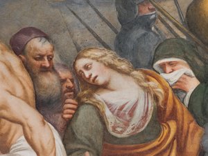 Sentralskip, Second South Span, Jesus faller under korset, Il Pordenone av Giovanni Antonio Pordenone