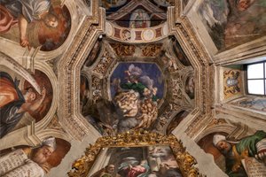 Gud som skaper blant engler, ca. 1529 av Giovanni Antonio Pordenone