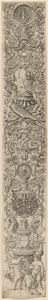 Fire barn som leker, tallerken syv med tolv ornamentpaneler av Giovanni Antonio da Brescia