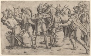 Oppdagelsen av Joseph's Cup av Giovanni Antonio da Brescia after Baldassare Peruzzi