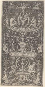 Ornamental panel påskrevet "Victoria Augusta" av Giovanni Antonio da Brescia after Nicoletto
