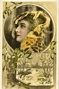 Postkort: Portrett av Mademoiselle Dufresne, Music Hall Artist