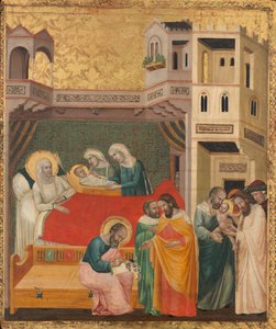 Fødselen, navngivningen og omskjæringen til døperen Johannes, ca. 1335.
