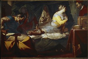 Quadroni de san Carlo: episode av livet til Saint Charles Borromee (1538-1584): miraklet til Aurelia degli Angeli (Quadroni of St Charles: life and miracles of St Charles Borromeo: miracle of Aurelia degli Angeli) Maleri av Cerano (Giovan) Baptist Kr