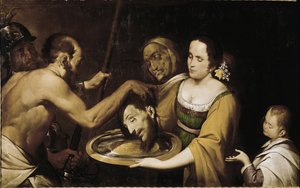 Salome med hodet til St John Baptist (olje på lerret