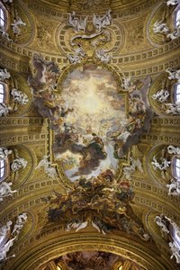 Jesu navns triumf (Il Trionfo del nome di Gesu), en trompe l