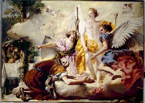 Åpenbaringen av de tre englene for Abraham av Giovanni Battista Tiepolo