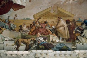 Europa, detalj av takfresken i trappen, Würzburgs bispesetu. … (freske)