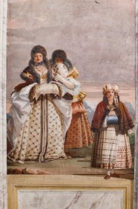 Gästeunterkünfte, Raum der falschen gotischen Architekturen: "Ein Winterspaziergang" von Giovanni-Battista Tiepolo