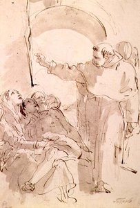 The Miracle of St. Anthony of Padua, c. 1760 (penn og blekk, vask over svart kritt) av Giovanni Battista Tiepolo
