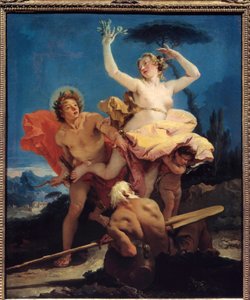 Apollo og Daphne-maleri av Giovanni Tiepolo (1696-1770) 1700-tallets søn. 0,96x0,79 m av Giovanni Battista Tiepolo