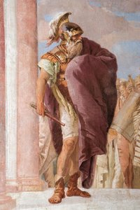 Detalj av Agamemnon, fra Minerva som hindrer Achilles i å drepe Agamemnon, fra Iliadens rom i Palazzina
