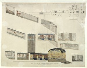 Seksjon av graven til Psammuthis i Theben, oppdaget og åpnet av Belzoni i 1818
