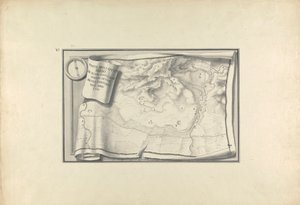 Plan over ruinene på Sardis med utmerkelser av gamle bygninger som fortsatt eksisterer i 1750 av Giovanni Battista Borra