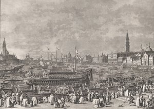 Plate 5: Dogen i Bucintoro Avreise til Porto di Lido på Kristi himmelfartsdag, f..., ca. 1766.