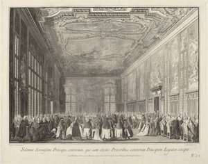 Dogen underholder utenlandske ambassadører på en bankett, 17631766.