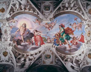 Afrodite ber Zevs om ikke å drepe kjæresten Anchises (Fresco