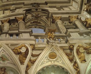 The Fall of Phaeton (Phaethon) (1625) - Fresco in trompe l'oeil av Carlone - Tak i hallen til det gamle middelalderslottet (1320) - Cagnes sur Mer (Cagnes-sur-Mer), Alpes Maritimes (Alpes-Maritimes) ) ) (06)