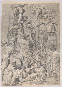 Nedstigningen fra korset, 1550-1600. av Giovanni Battista Cavalieri