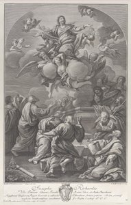The Assumption of the Virgin, som reiser seg fra graven omgitt av apostler, 1778. av Giovanni Battista Cecchi